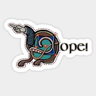 NOPE Manicule parody Sticker